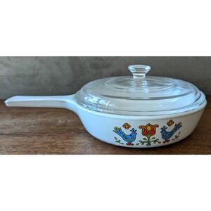 Vintage Corning Ware Country Festival 6 1/2" Fry Pan P-83-B With Lid 1975 GUC